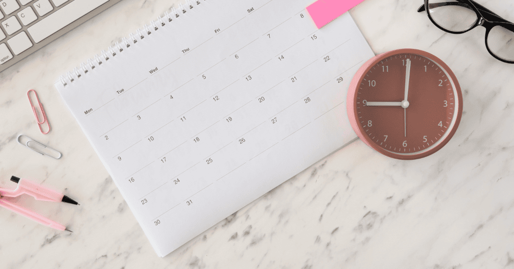 Calendar on the table